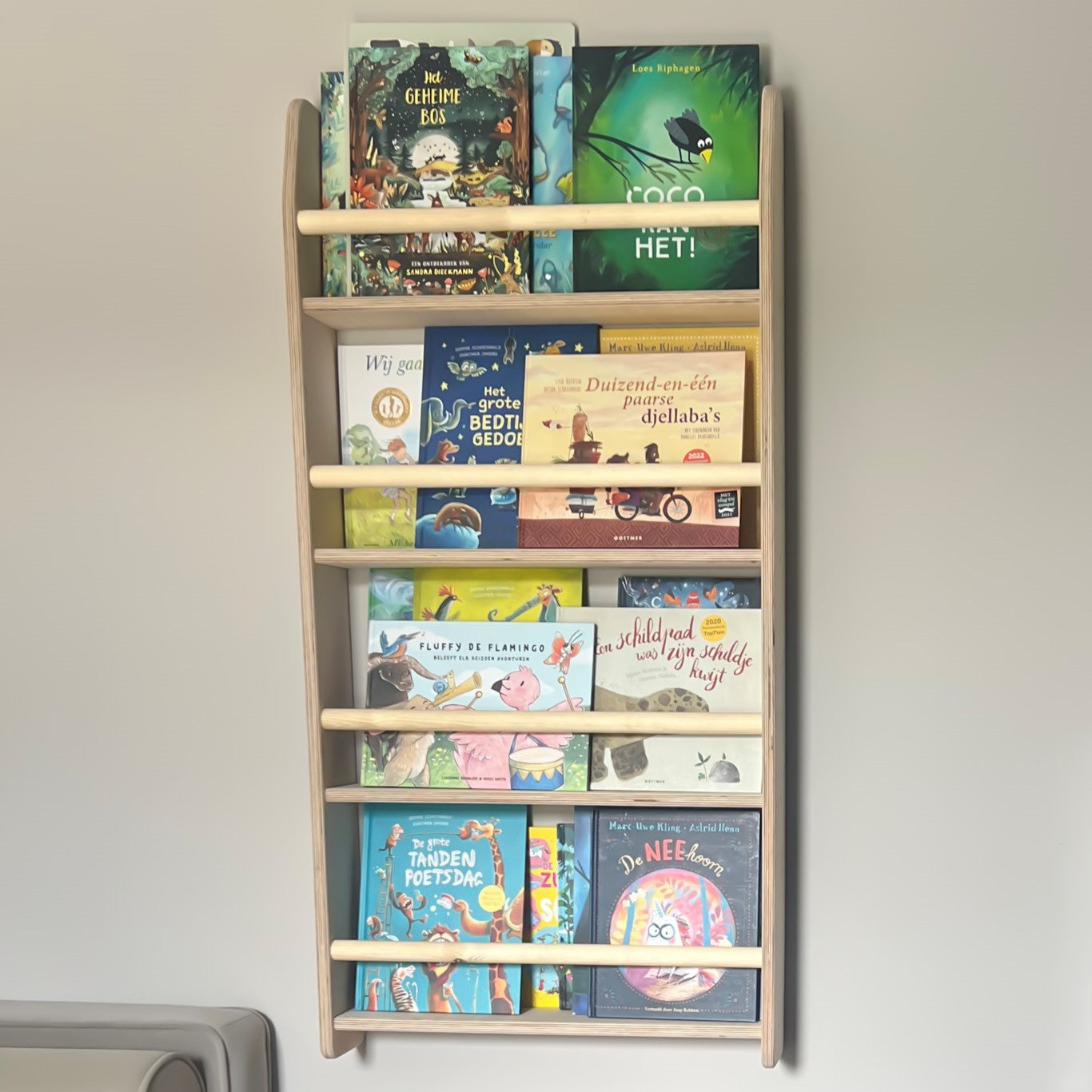 Montessori boekenrek kinderkamer | 4 planken - blank - toddie.nl