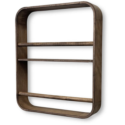 Novie montessori rond boekenrek kinderkamer | 2 planken - Wengé gebeitst - toddie.nl ®