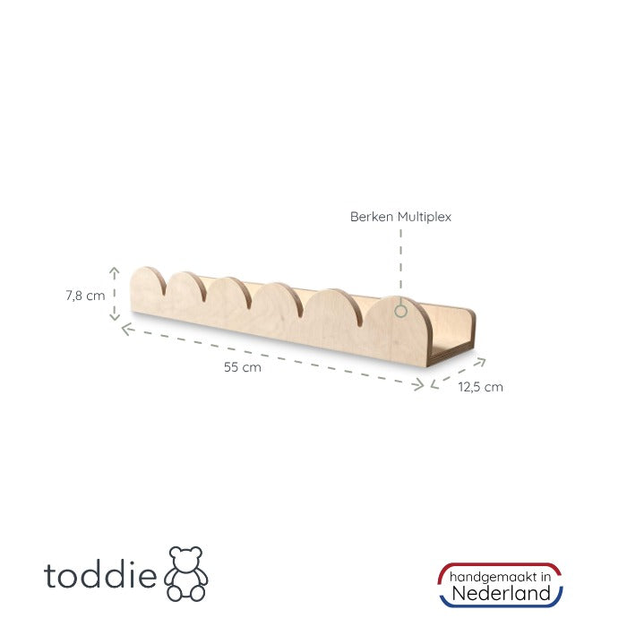 Bubble Montessori boekenrek kinderkamer | 1 plank - blank