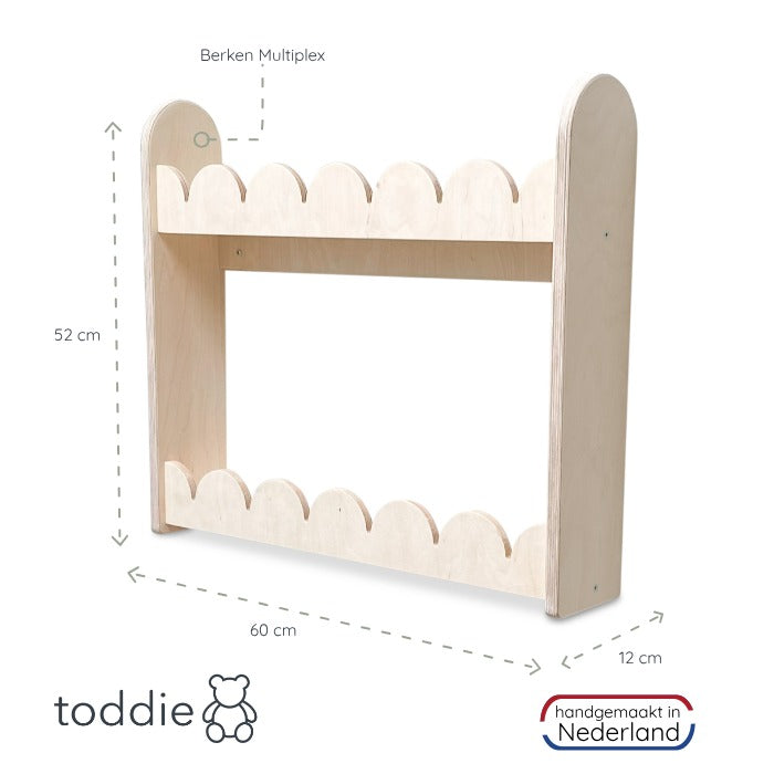 Bubble Montessori boekenrek kinderkamer | 2 planken - blank