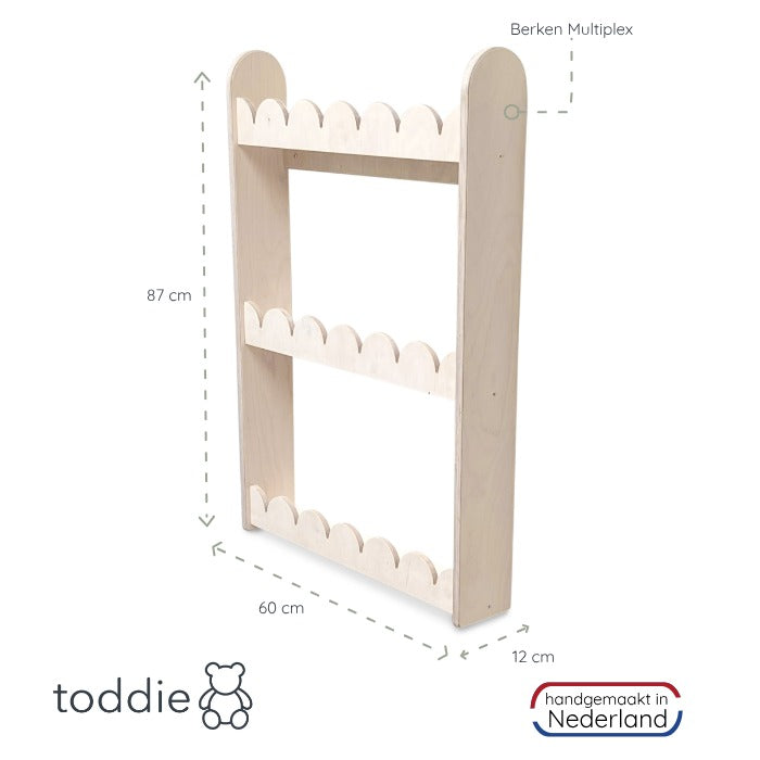 Bubble Montessori boekenrek kinderkamer | 3 planken - blank