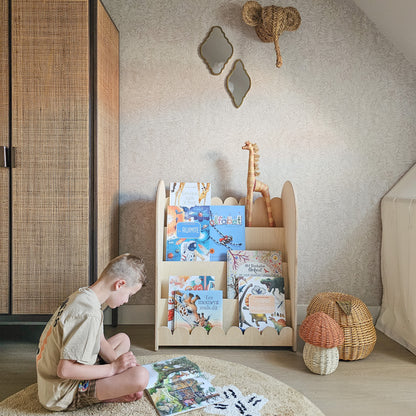 Bubble Montessori boekenkast kinderkamer | 4 treden - blank - toddie.nl ®