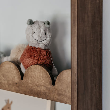 Bubble Montessori boekenrek kinderkamer | 4 planken - Wengé gebeitst - toddie.nl ®