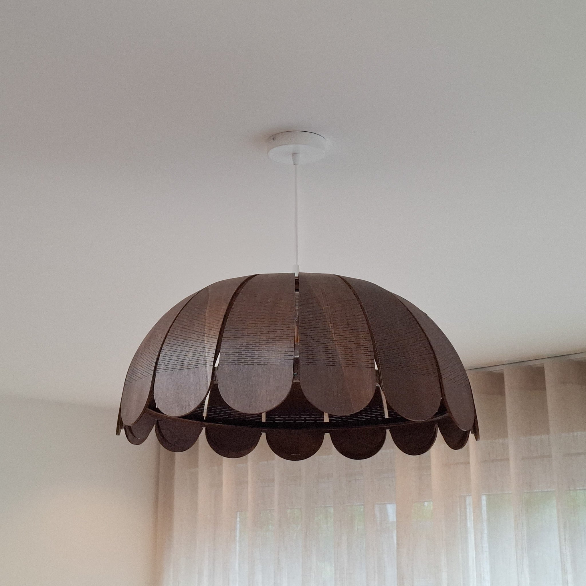 Houten hanglamp kinderkamer | Bubble Wenge (Walnut)