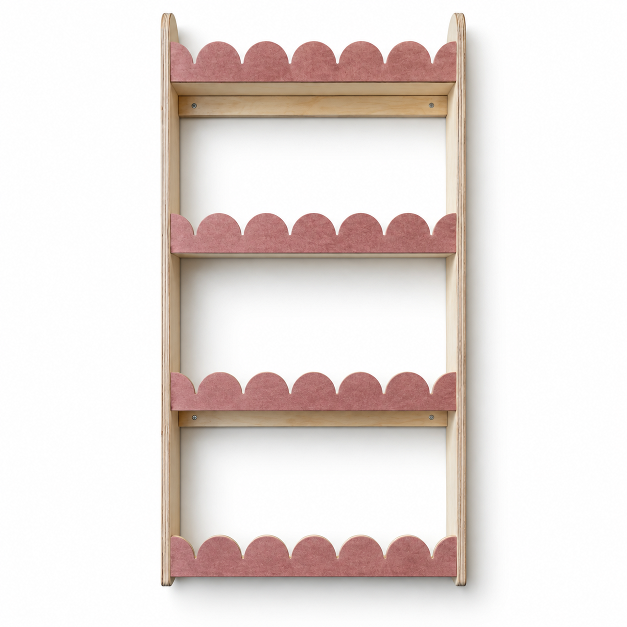 Bubble Montessori boekenrek kinderkamer | 4 planken - Oudroze vilt