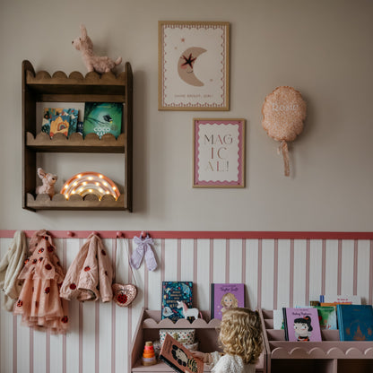 Bubble Montessori boekenrek kinderkamer | 3 planken - Wengé - toddie.nl ®
