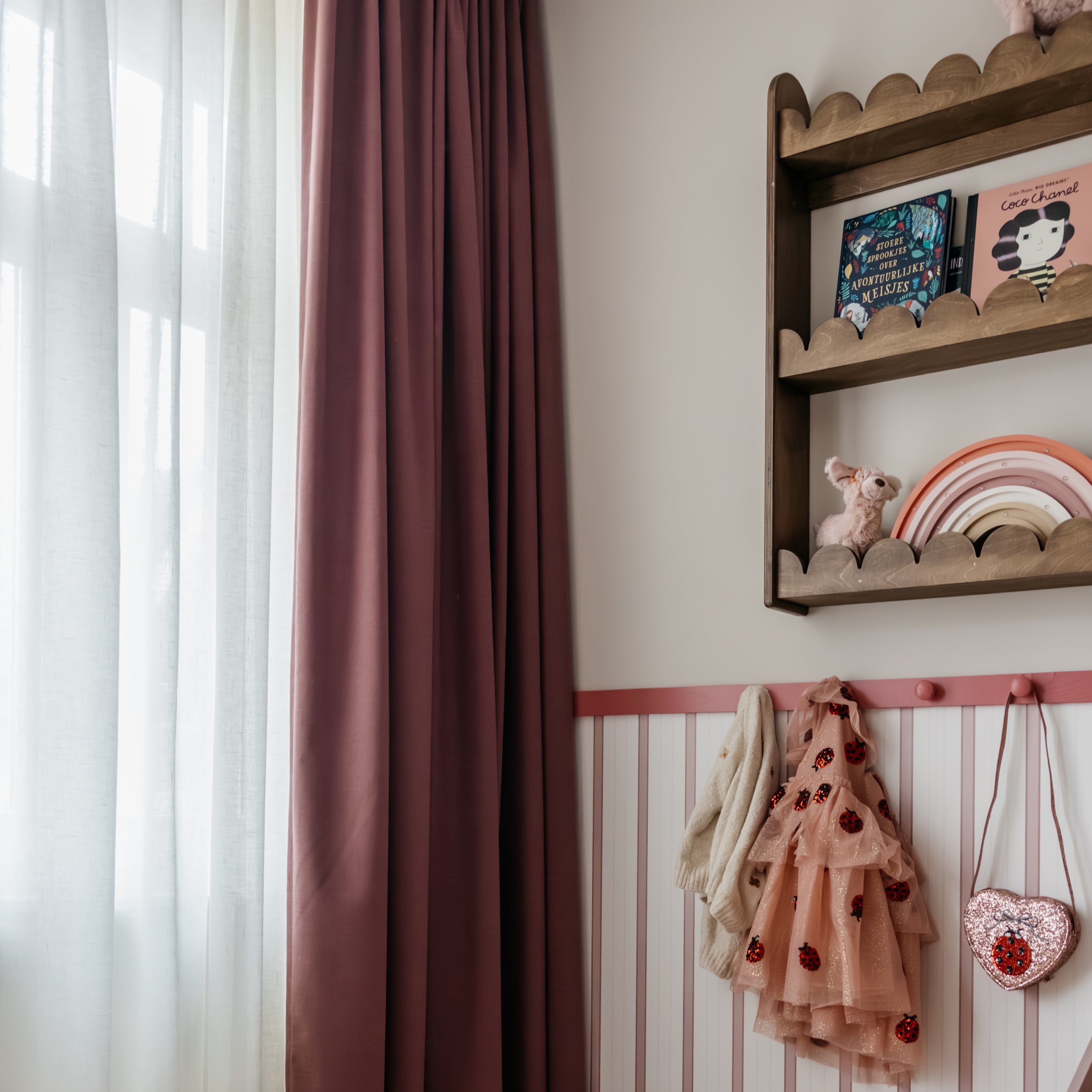 Bubble Montessori boekenrek kinderkamer | 3 planken - Wengé