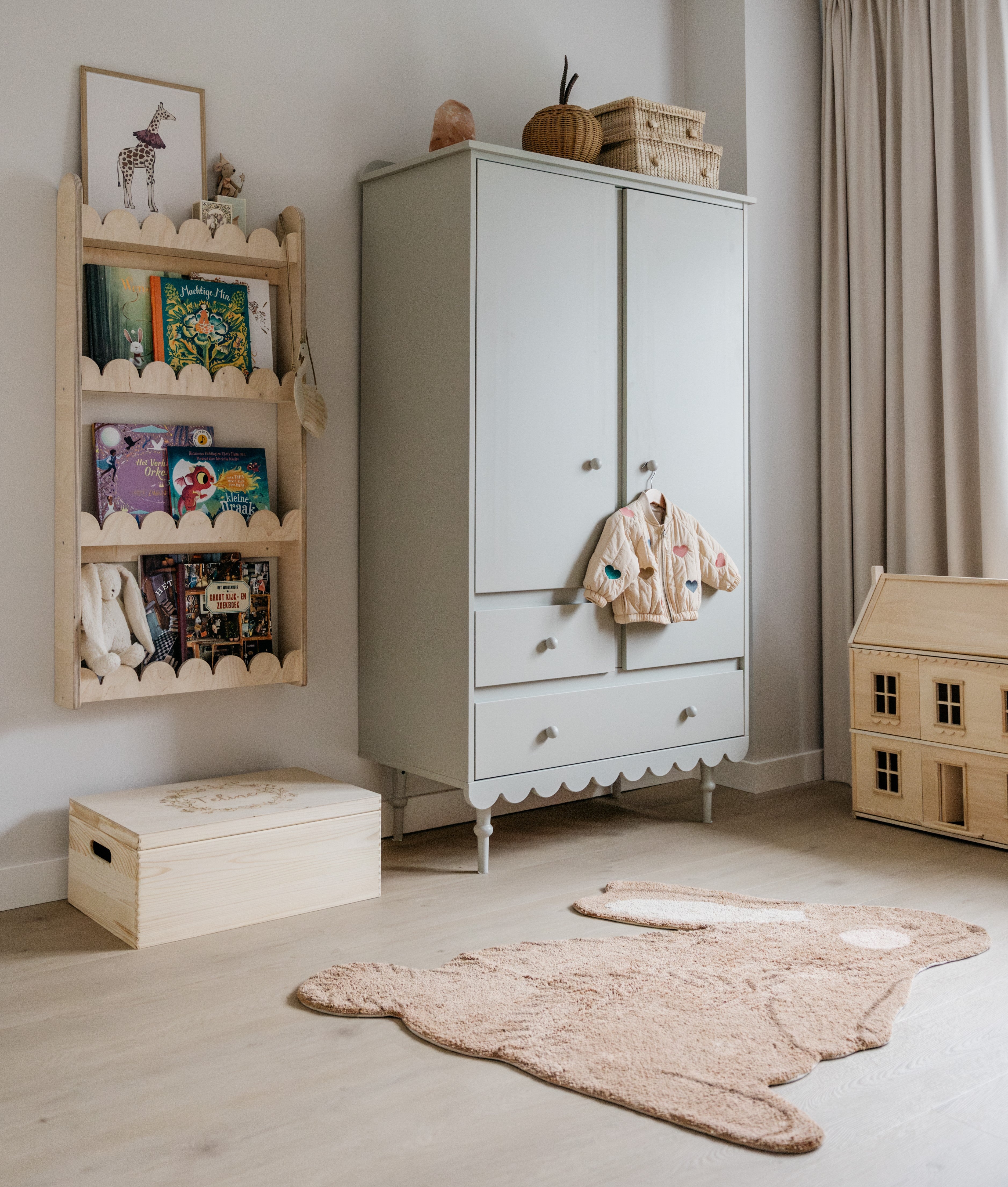 Bubble Montessori boekenrek kinderkamer | 4 planken - blank