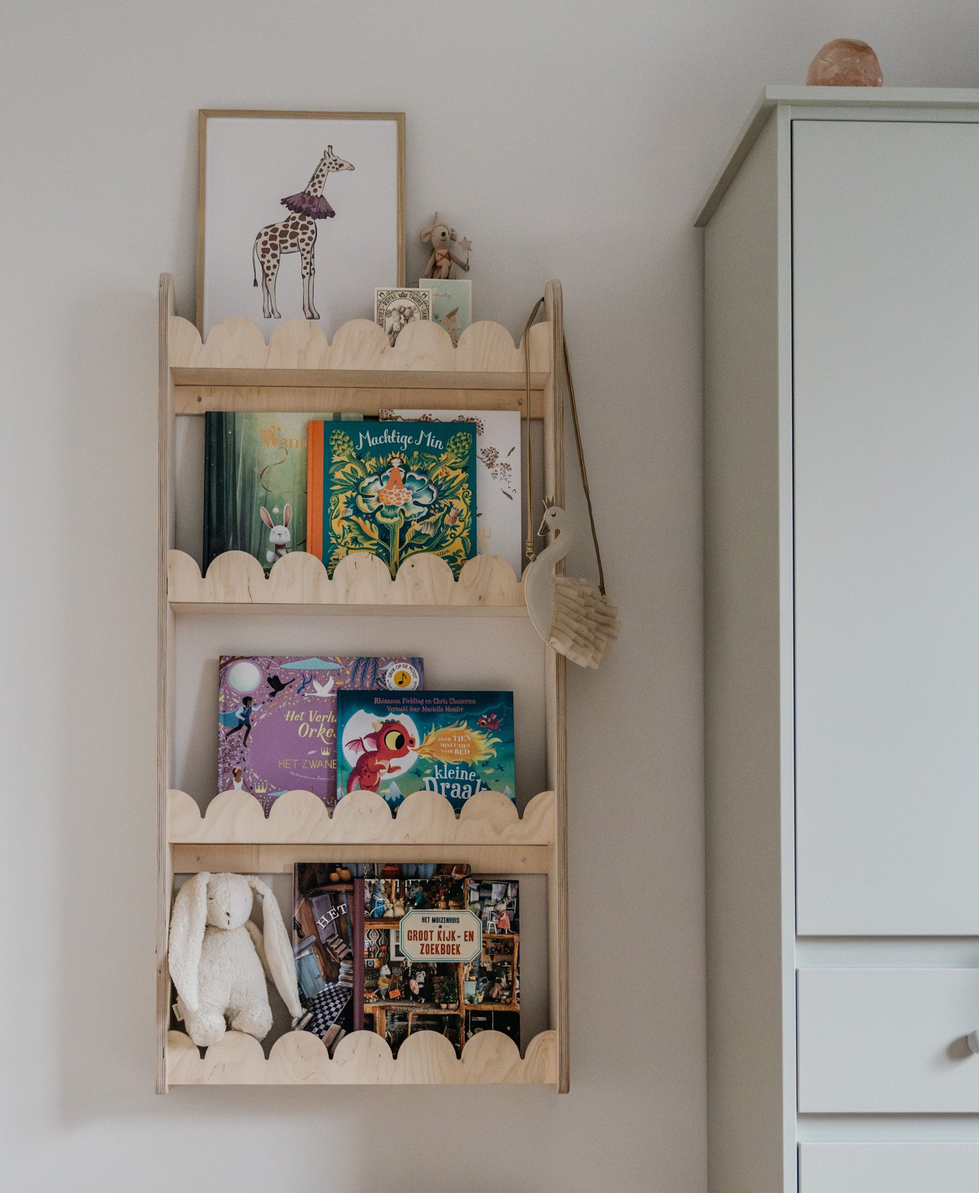 Bubble Montessori boekenrek kinderkamer | 4 planken - blank - toddie.nl ®