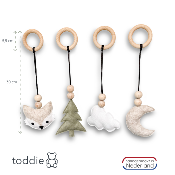 Hangers babygym | Speeltjes playgym - bosdieren - toddie.nl