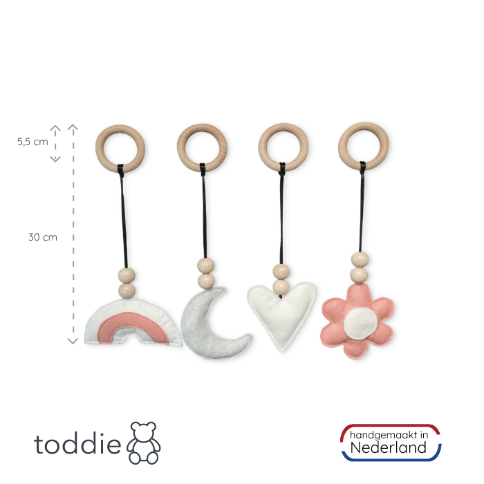 Hangers babygym | Speeltjes playgym - bloem - toddie.nl