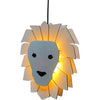 Houten hanglamp kinderkamer | Leeuw - blank