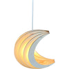 Houten hanglamp kinderkamer | Maan - blank
