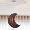 Houten hanglamp kinderkamer | Maan - Wengé