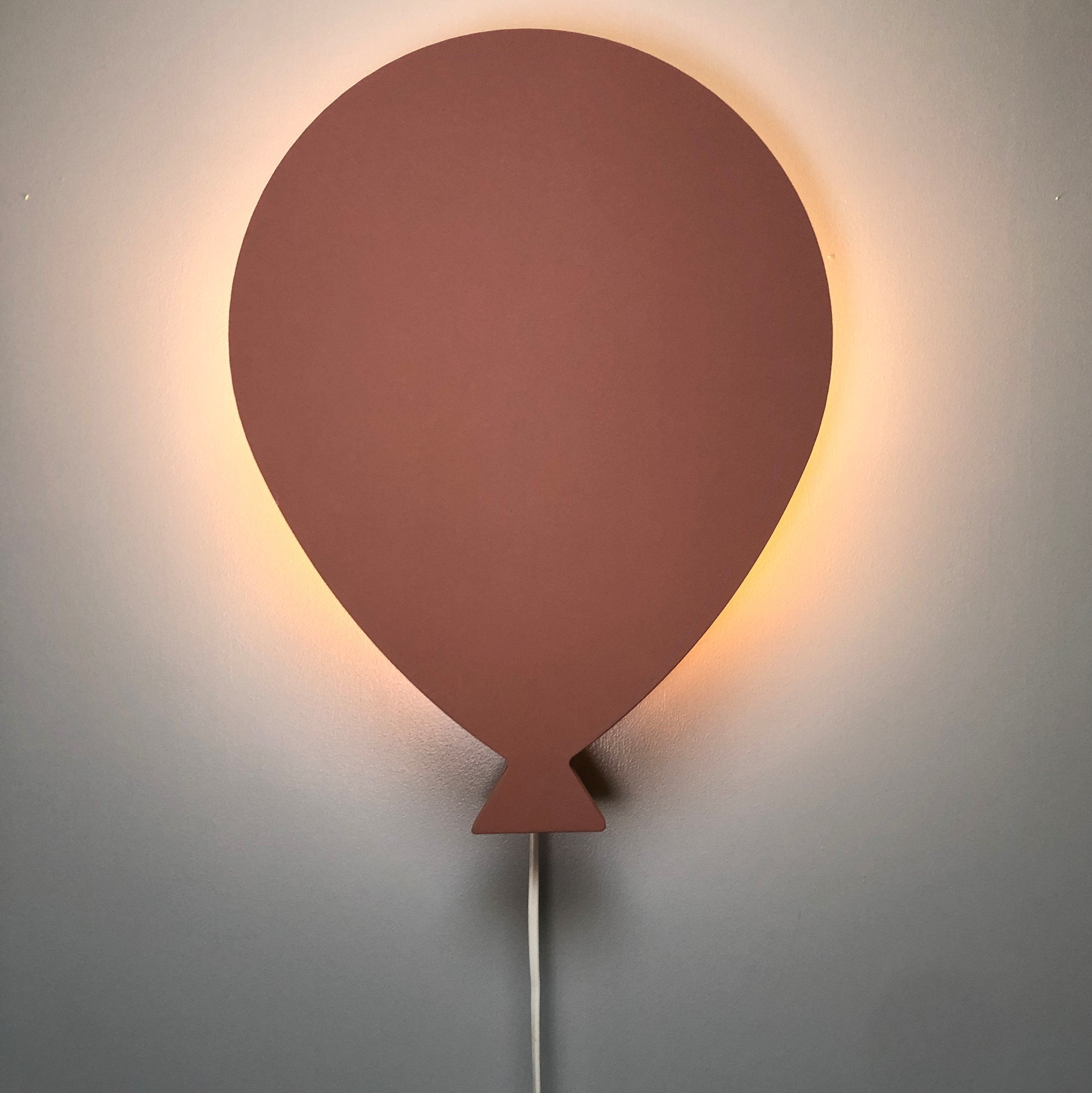 Houten wandlamp kinderkamer | Ballon - terra roze