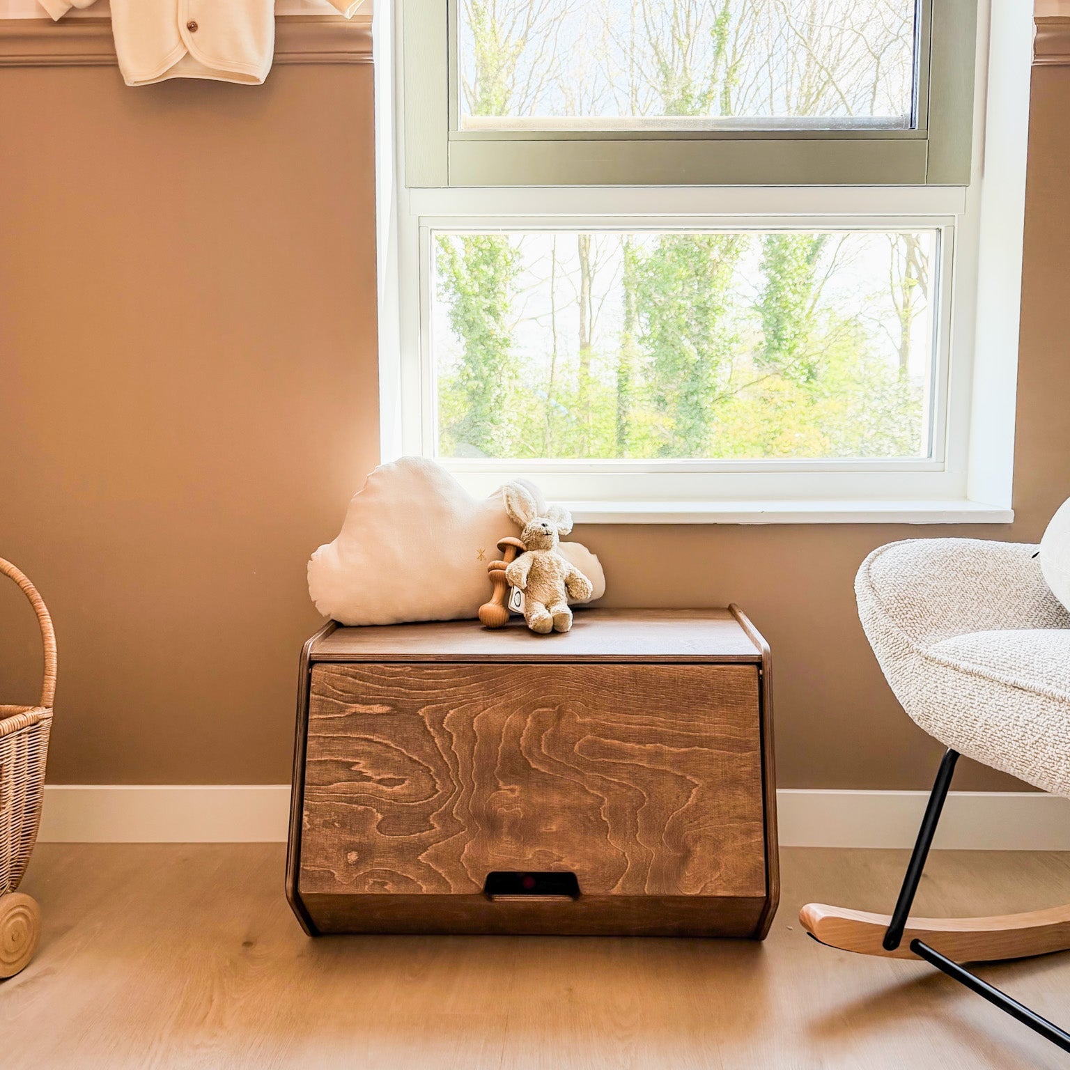 Stowie Stapelbare Opbergkist met Deksel - Wengé - toddie.nl ®