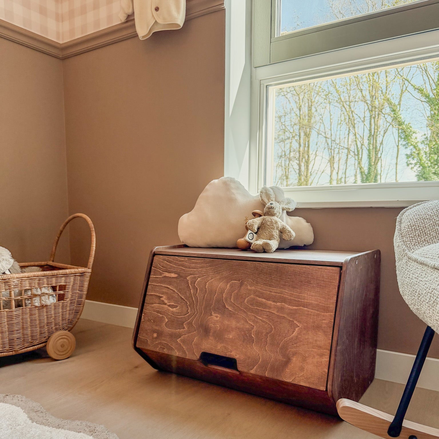 Stowie Stapelbare Opbergkist met Deksel - Wengé - toddie.nl ®