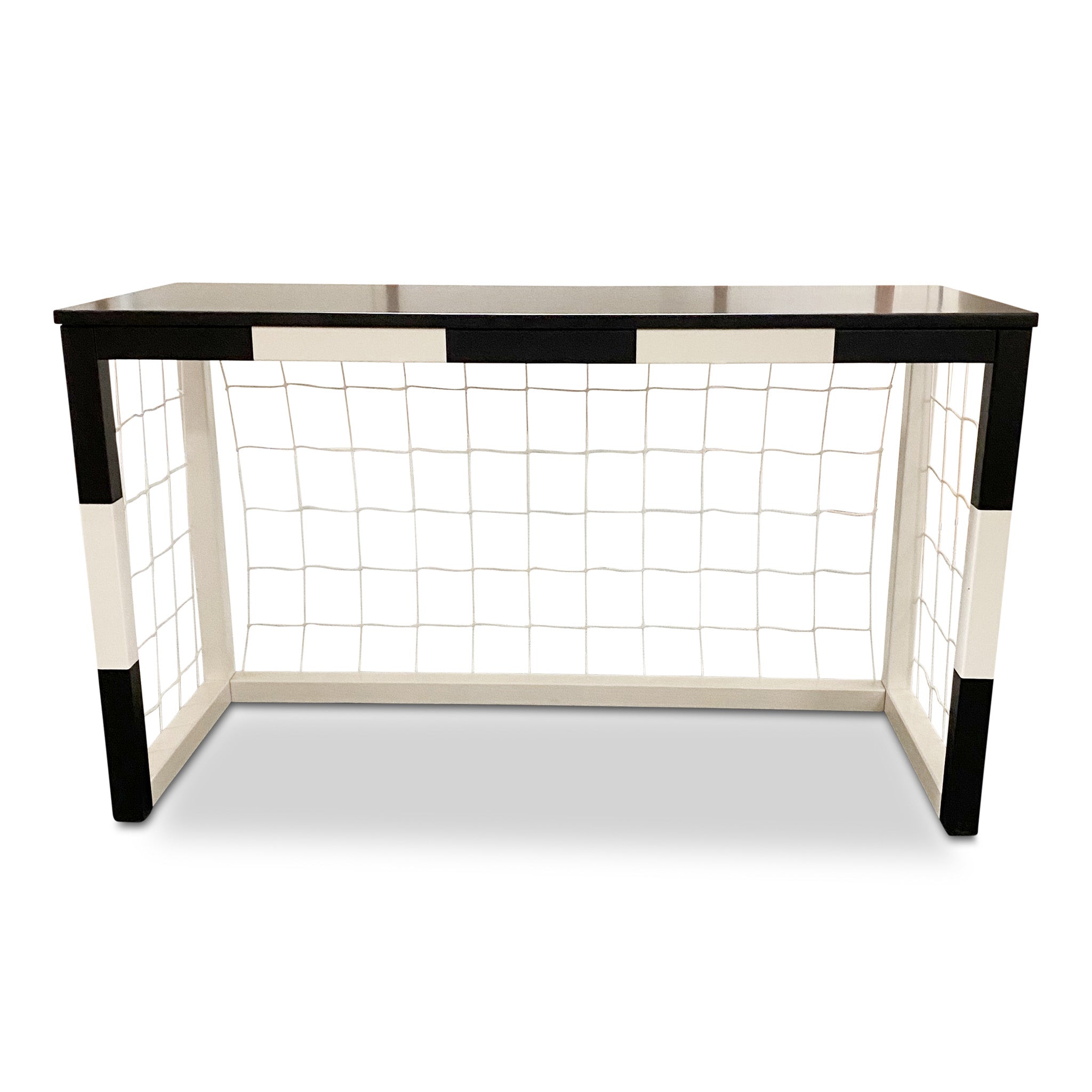 Houten bureau | Voetbal doel bureau met net - wit/zwart - toddie.nl