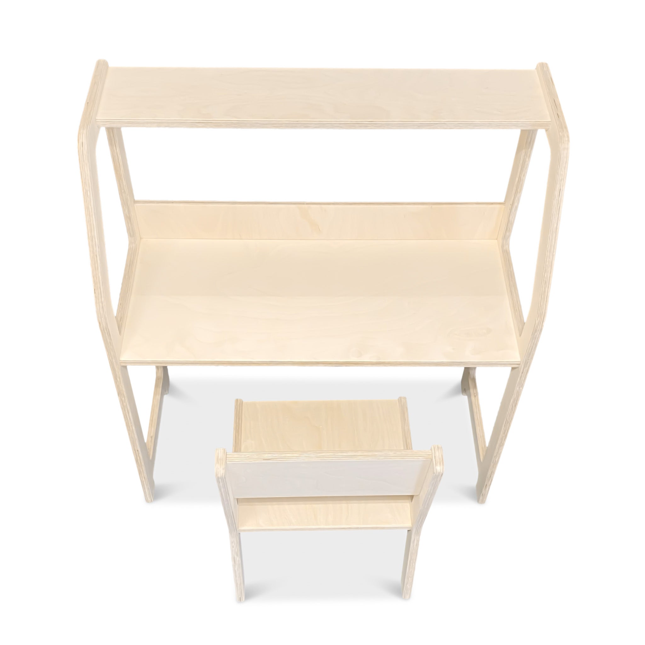 Montessori houten bureau kinderkamer 2-7 jaar | Met stoel - blank