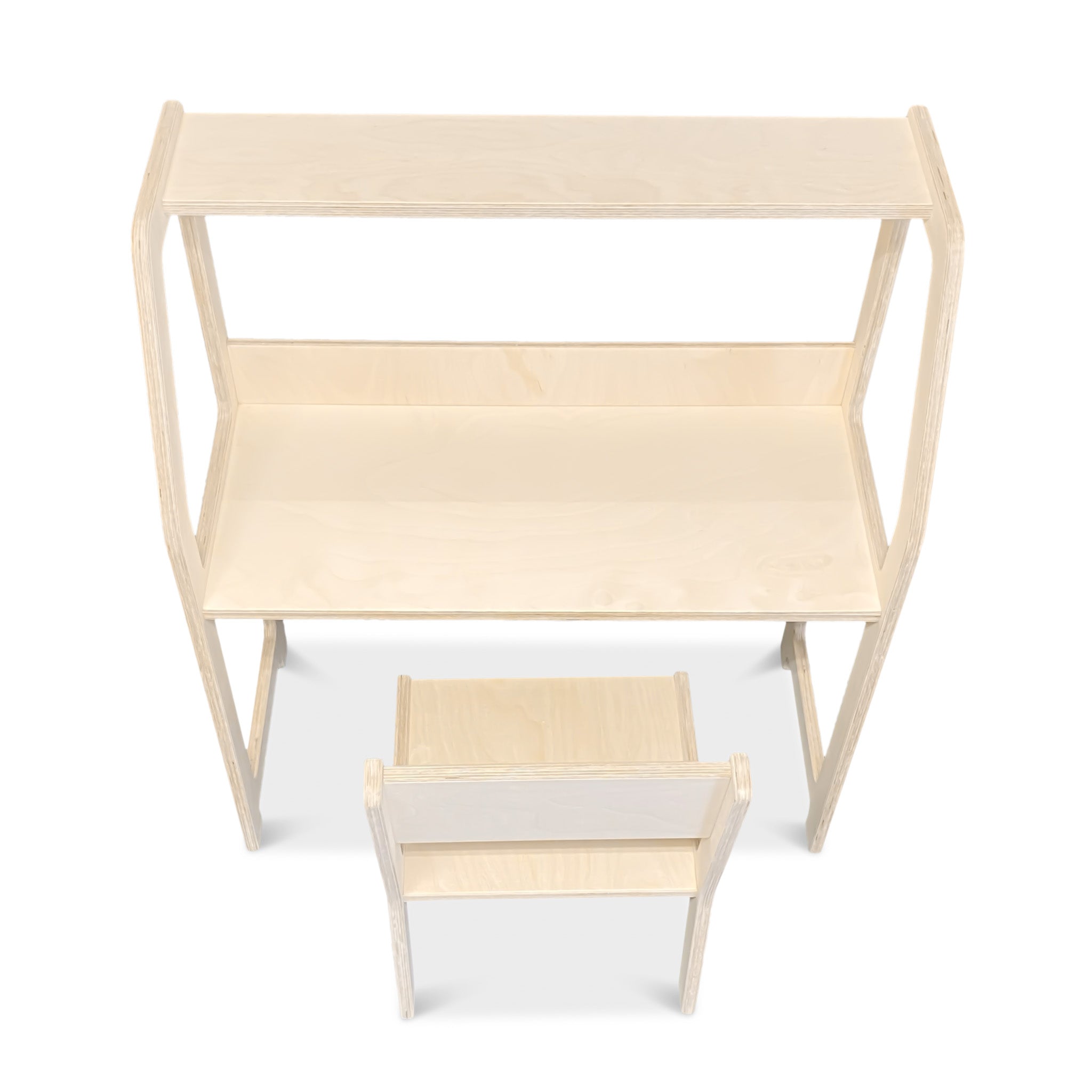 Moodie montessori houten bureau kinderkamer 2-7 jaar | Met stoel - blank