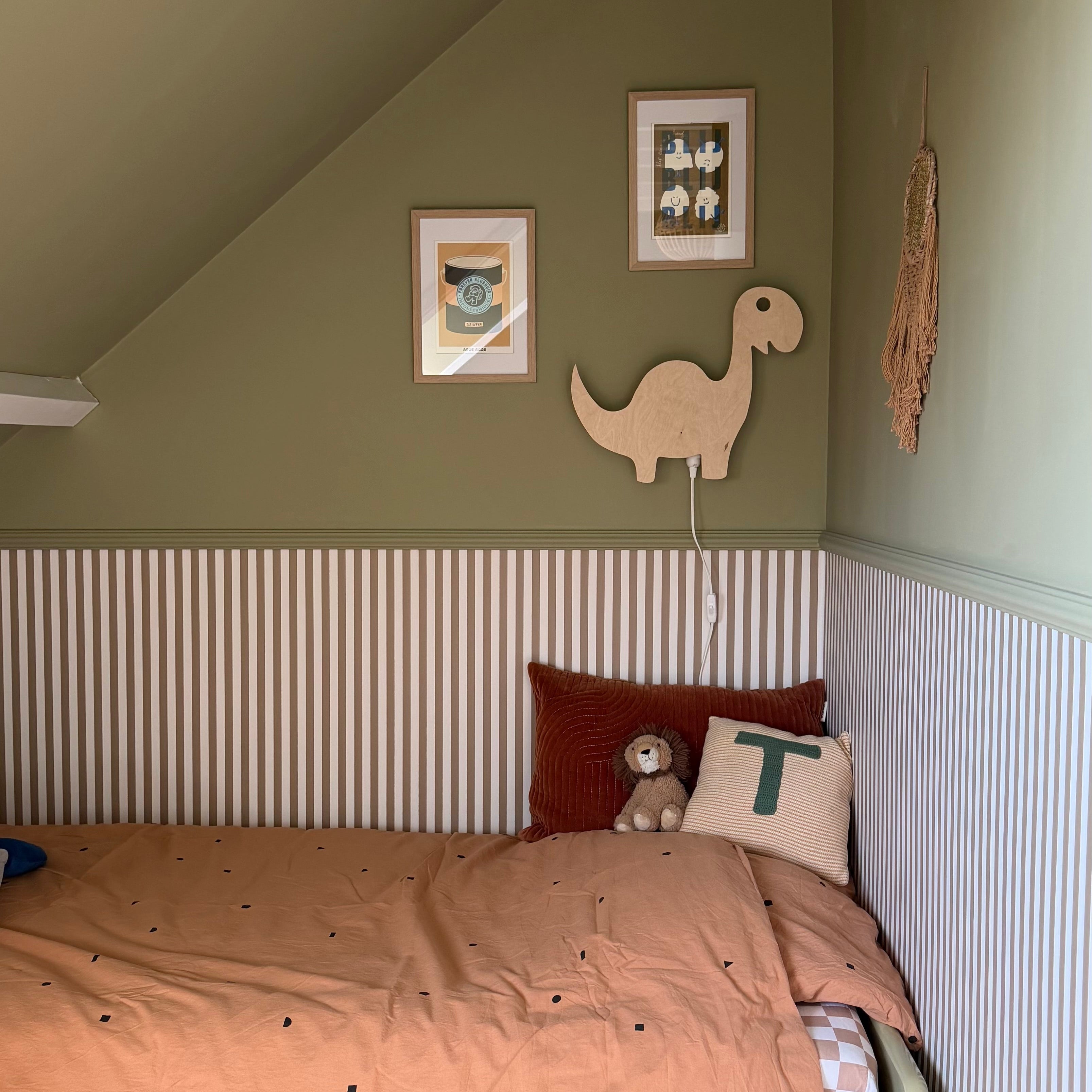 Houten wandlamp kinderkamer | Dino - blank - toddie.nl ®