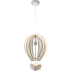 Houten hanglamp kinderkamer | Luchtballon - blank