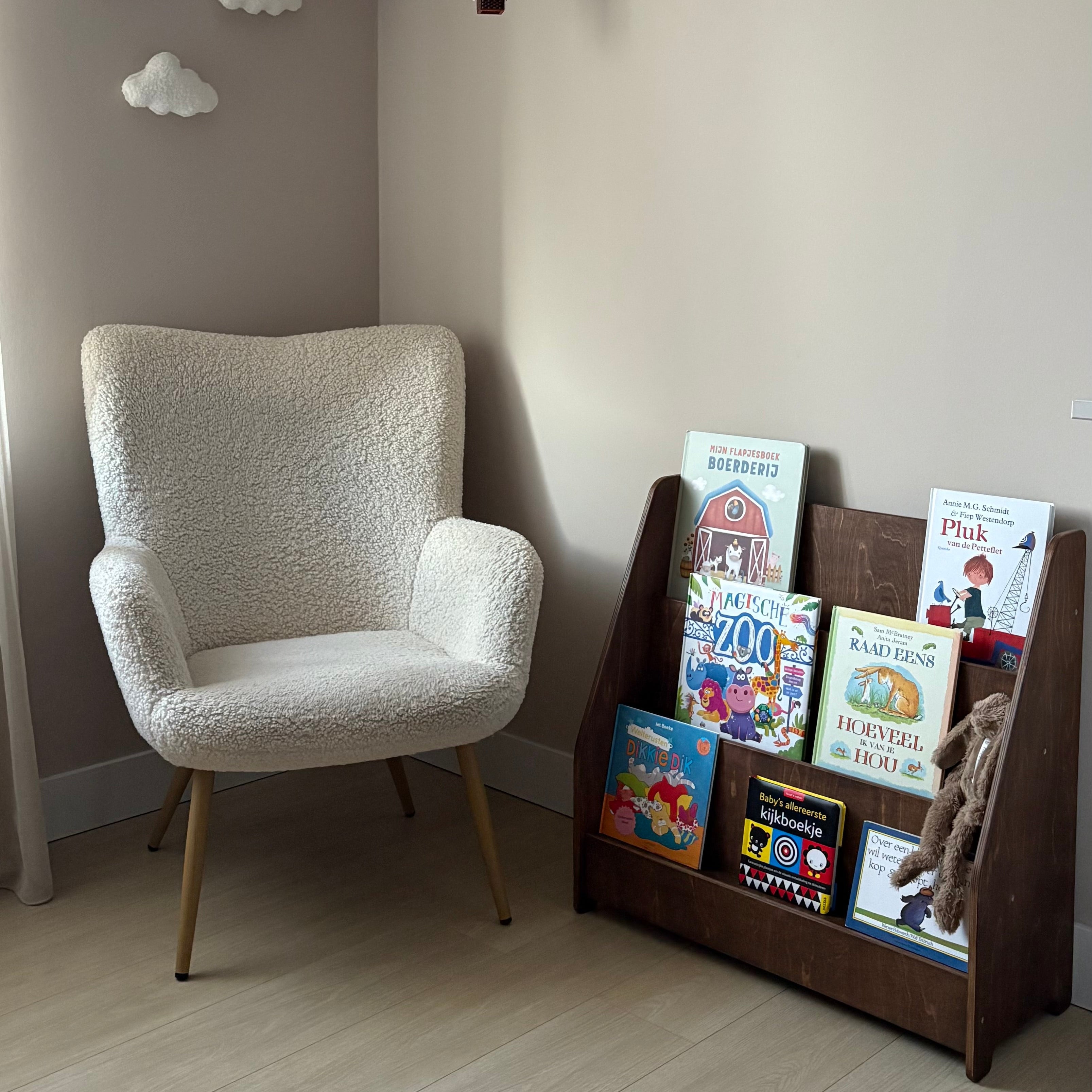 Moodie Montessori-Bücherregal für das Kinderzimmer | 3 Stufen – Wengé (Walnuss)