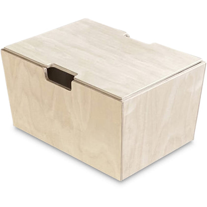 Montessori rijdende opbergkist met zwenkwieltjes en deksel - blank - toddie.nl ®