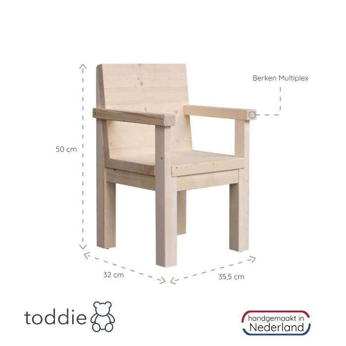 Kiddo houten kinderstoeltje 4-6 jaar | Kiddo kleuterstoeltje - blank