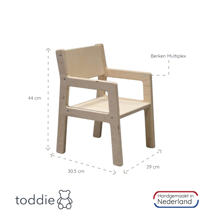 Houten kindermeubelsetje 1-4 jaar | Tafeltje + 2 stoeltjes - blank - toddie.nl