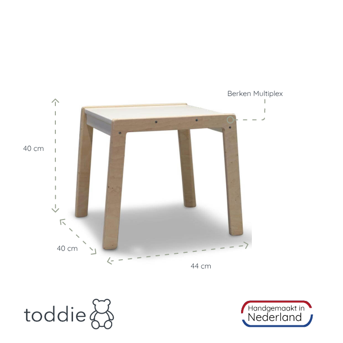 Houten kindertafeltje 1-4 jaar - wit - toddie.nl