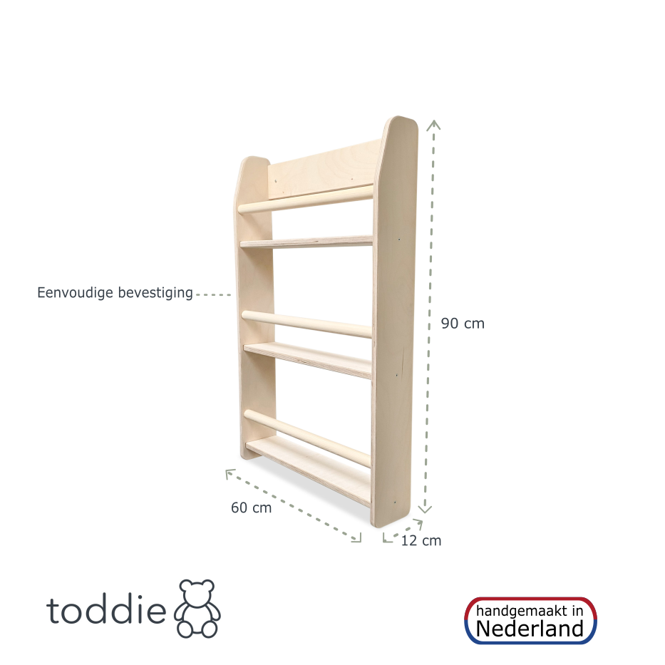 Shelfie montessori boekenrek kinderkamer | 3 planken - blank