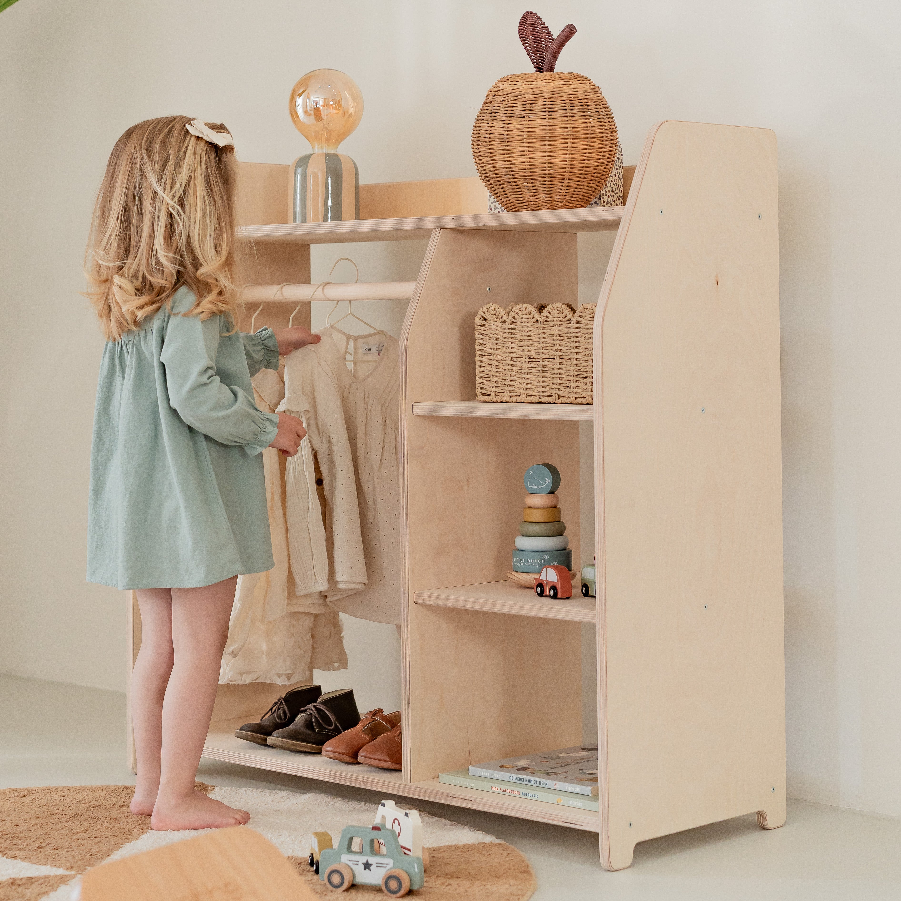 Moodie montessori kledingkast/speelgoedkast kinderkamer | Kindergarderobe - blank