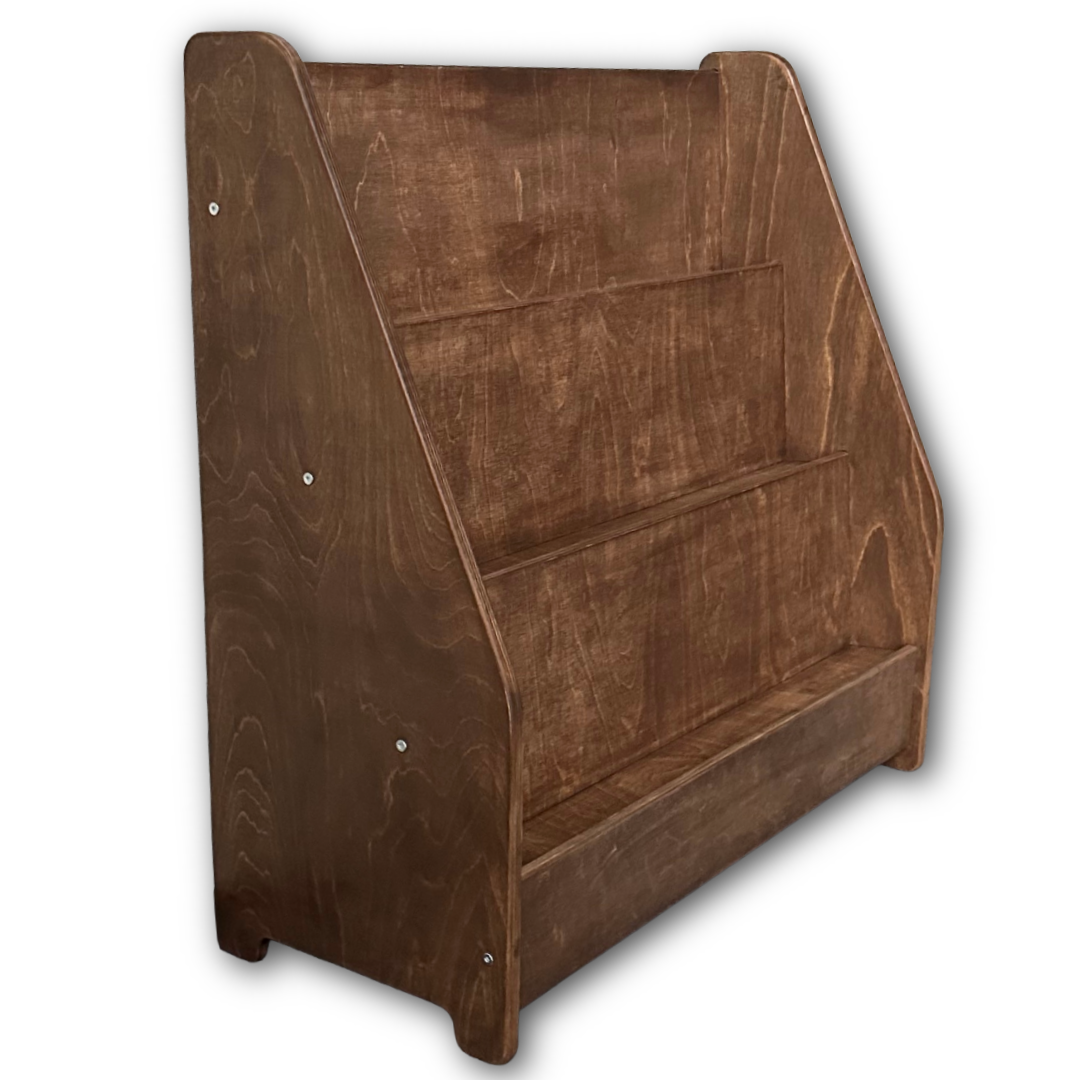 Moodie montessori boekenkast kinderkamer | 3 treden - wengé (walnut)