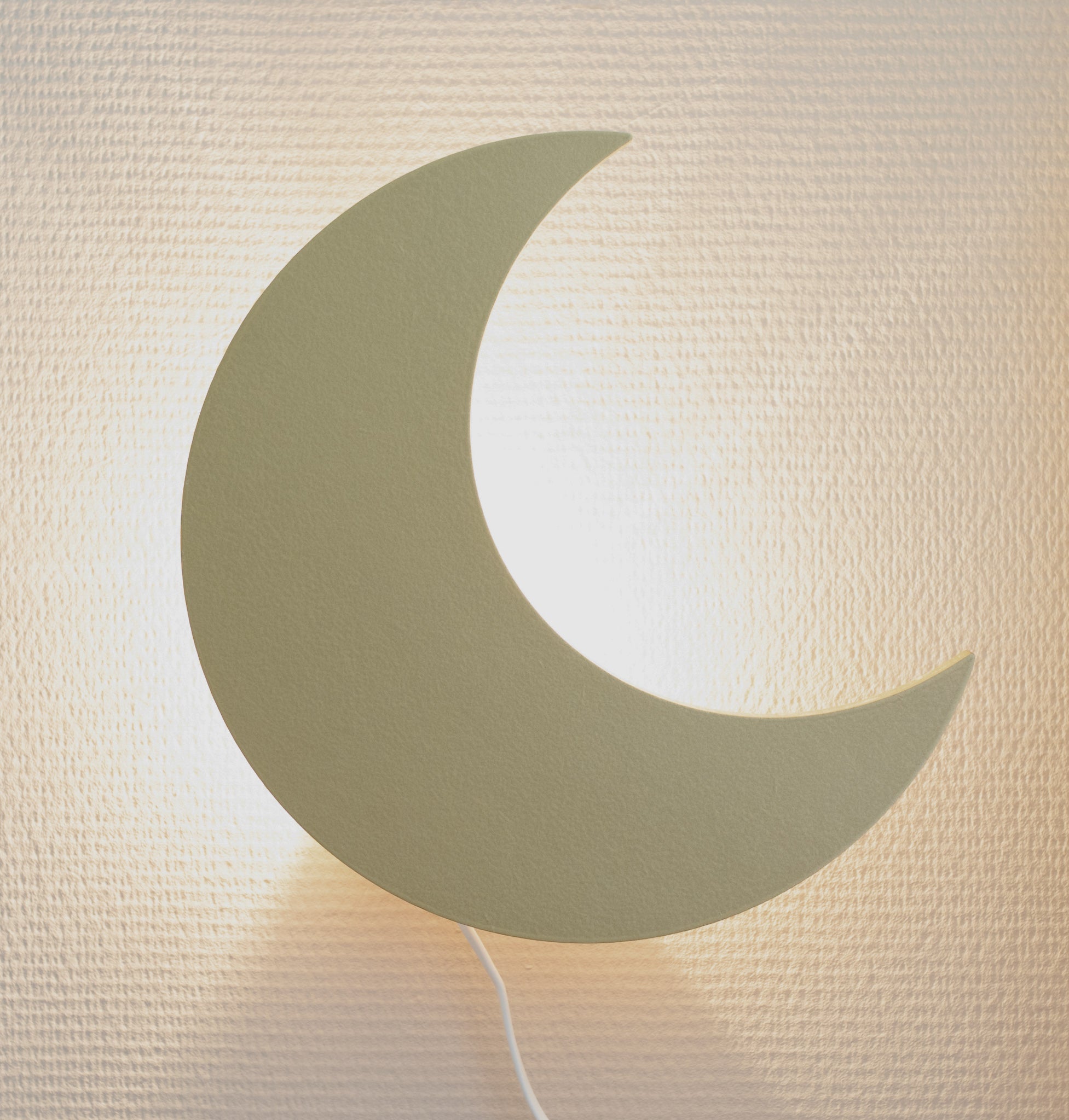 Houten wandlamp kinderkamer | Maan - goud - toddie.nl