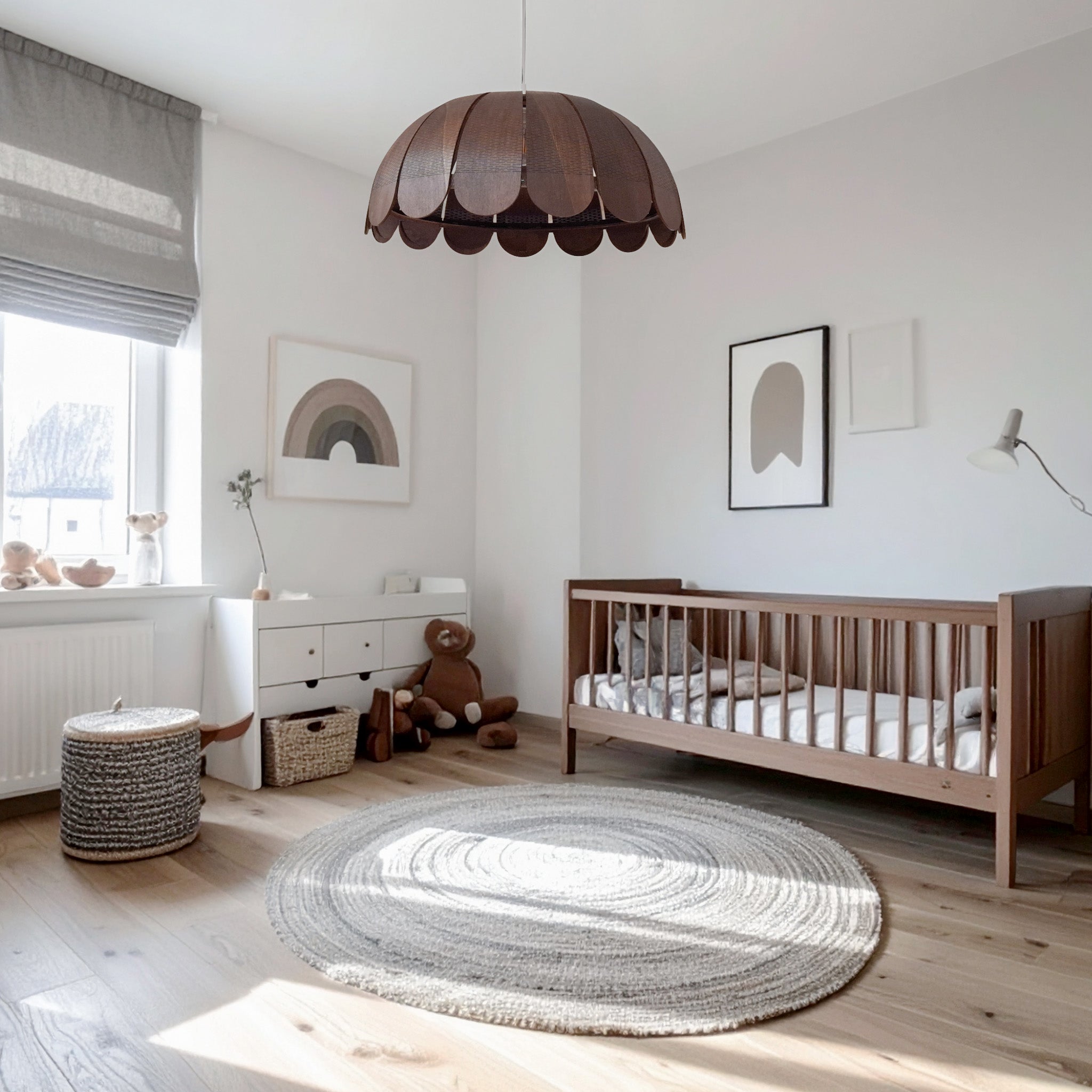 Houten hanglamp kinderkamer | Bubble Wenge (Walnut)