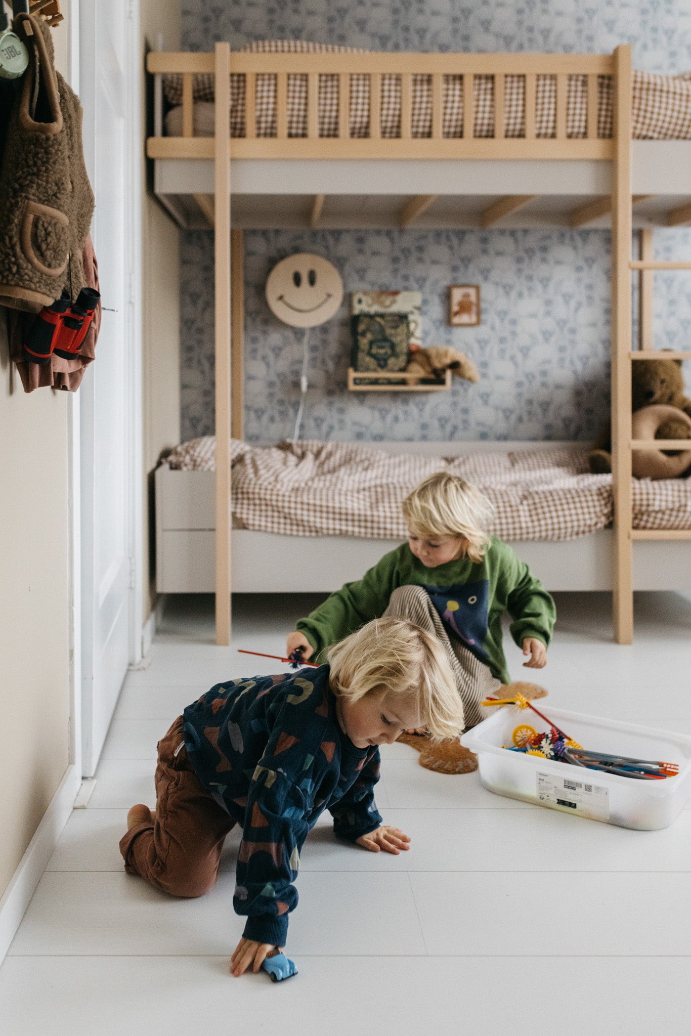 Houten wandlamp kinderkamer | Smiley - blank