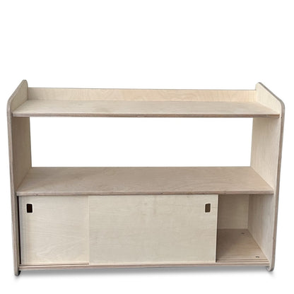 Jollie Montessori speelgoedkast met schuifdeurtjes | Boekenkast 3 planken - blank - toddie.nl ®