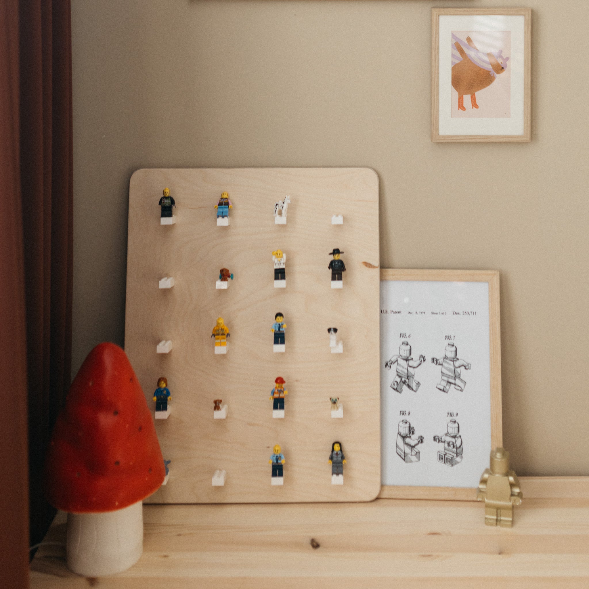 Houten wandbord kinderkamer | legobord - blank