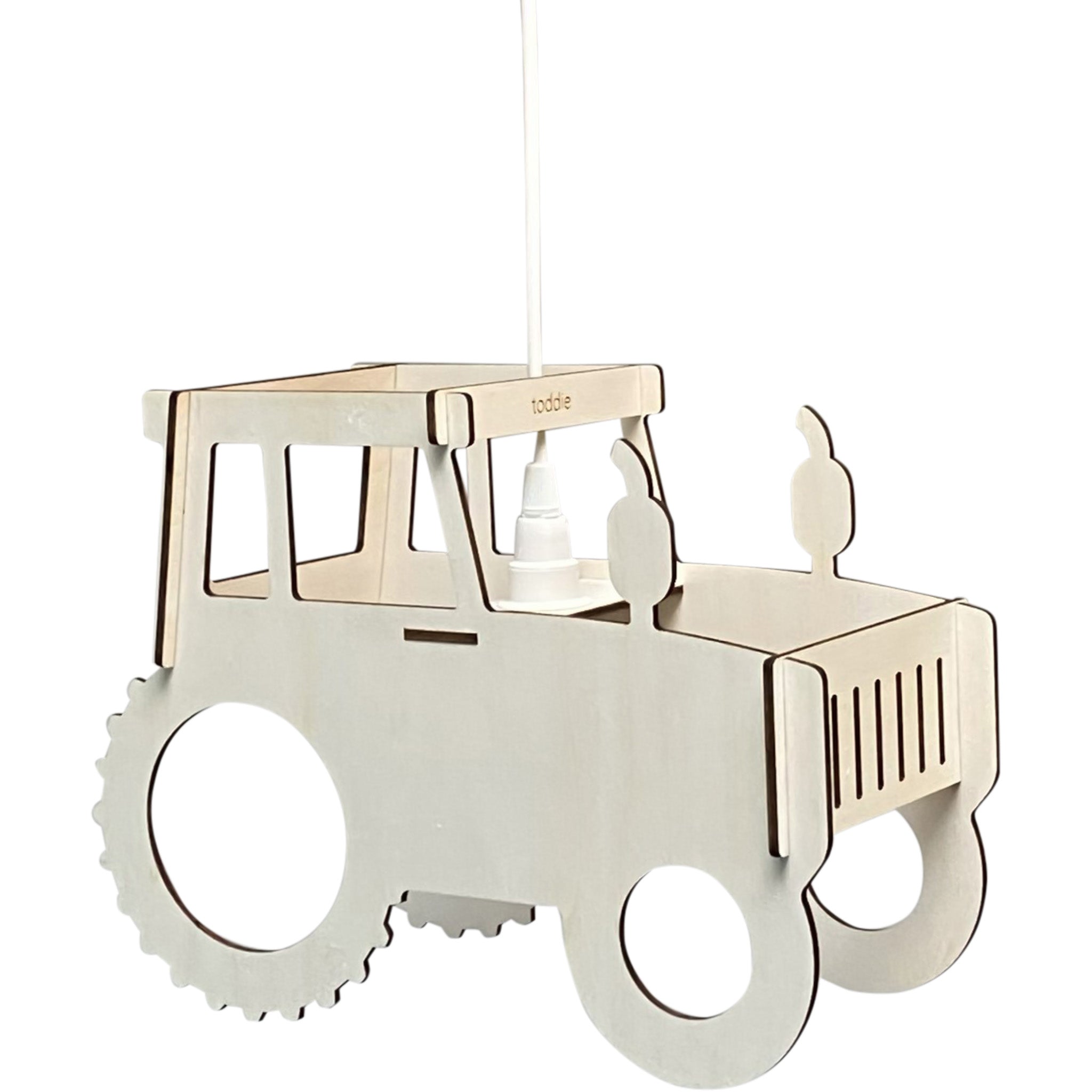 Houten hanglamp kinderkamer | Trekker - blank