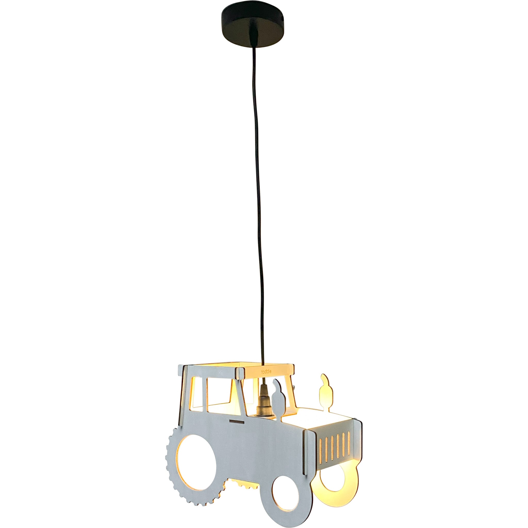 Houten hanglamp kinderkamer | Trekker - blank