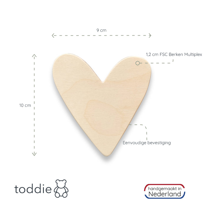 Blank houten set wandhaken kinderkamer | Naturel - toddie.nl