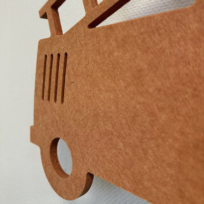 Vilten wandlamp brandweerwagen terracotta – close-up van het PET-vilt