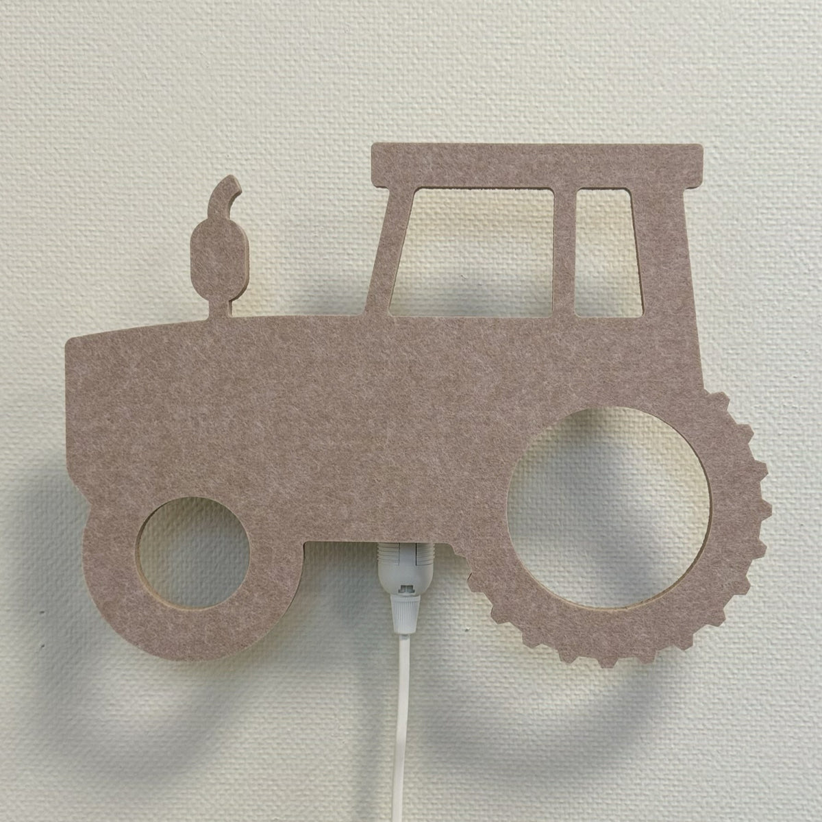 Vilten wandlamp trekker zandbeige – lamp uit