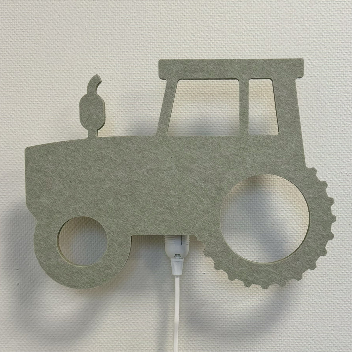 Vilten wandlamp trekker saliegroen – lamp uit