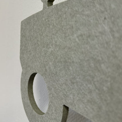 Vilten wandlamp trekker saliegroen – close-up van het PET-vilt