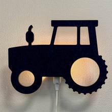 Vilten wandlamp trekker nachtblauw – lamp aan