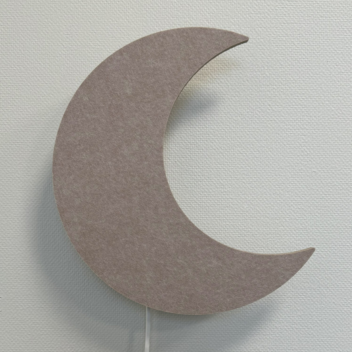 Vilten wandlamp maan zandbeige – lamp uit
