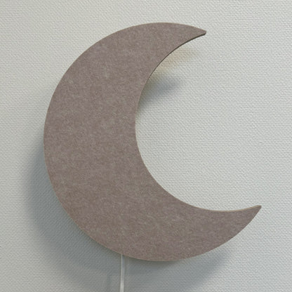 Vilten wandlamp maan zandbeige – lamp uit