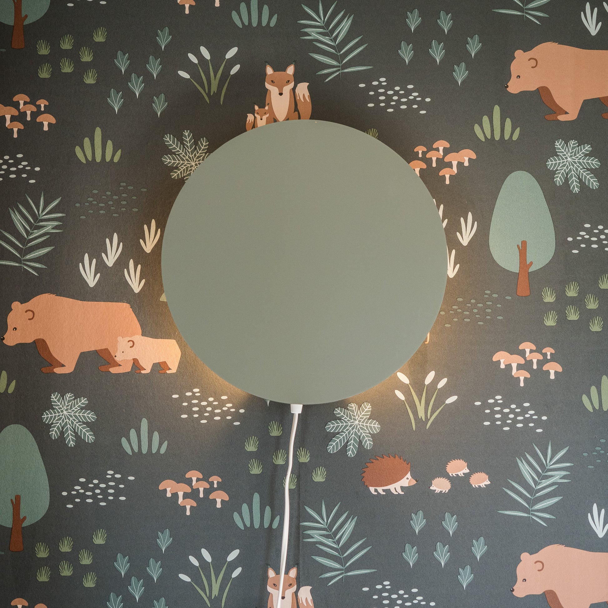 Houten wandlamp kinderkamer | cirkel groen - toddie.nl ®